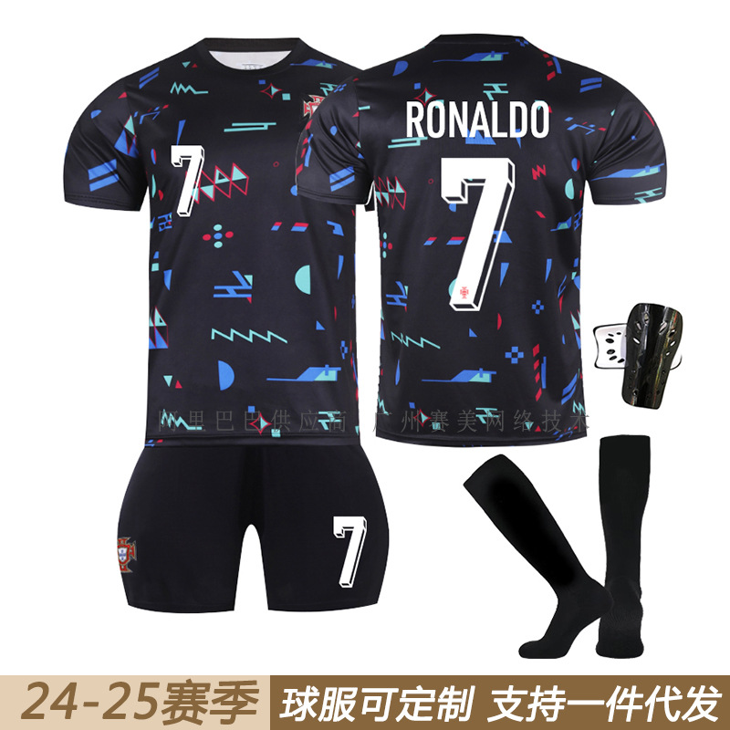 Portugal's European Cup 2425 Training Suit Appearance Jersey No.7 Ronaldo Jersey suit No.8 B Fee Children's Football Suit
