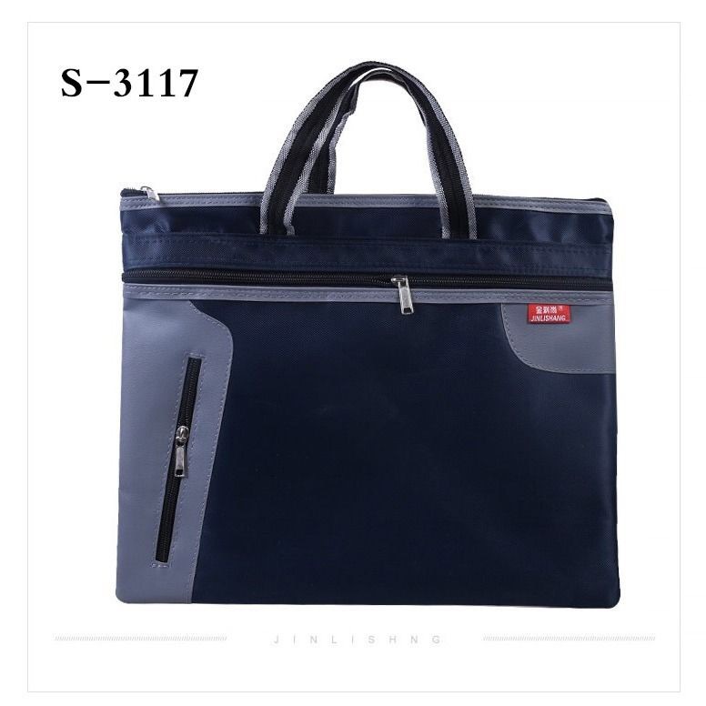Picture of Briefcase Canvas File Bag Zipper Bag File Bag Waterproof Handbag Oxford Cloth Storage Business Office