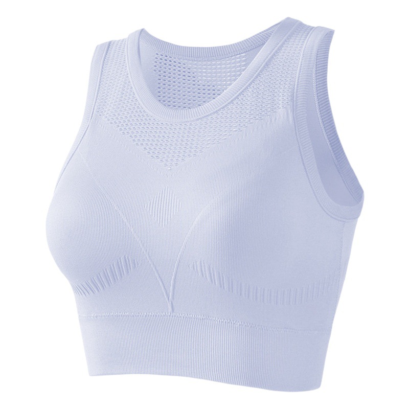 One-piece Chest Pad Fixed Cup High-strength Shockproof Push-up Sports Underwear Women's Hollow-out Beautiful Back Outer Wear Sports Bra