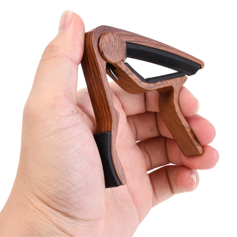 2 Ballad/electric guitar Capper aluminum alloy wood grain Capo +5 picks (with pick slot)