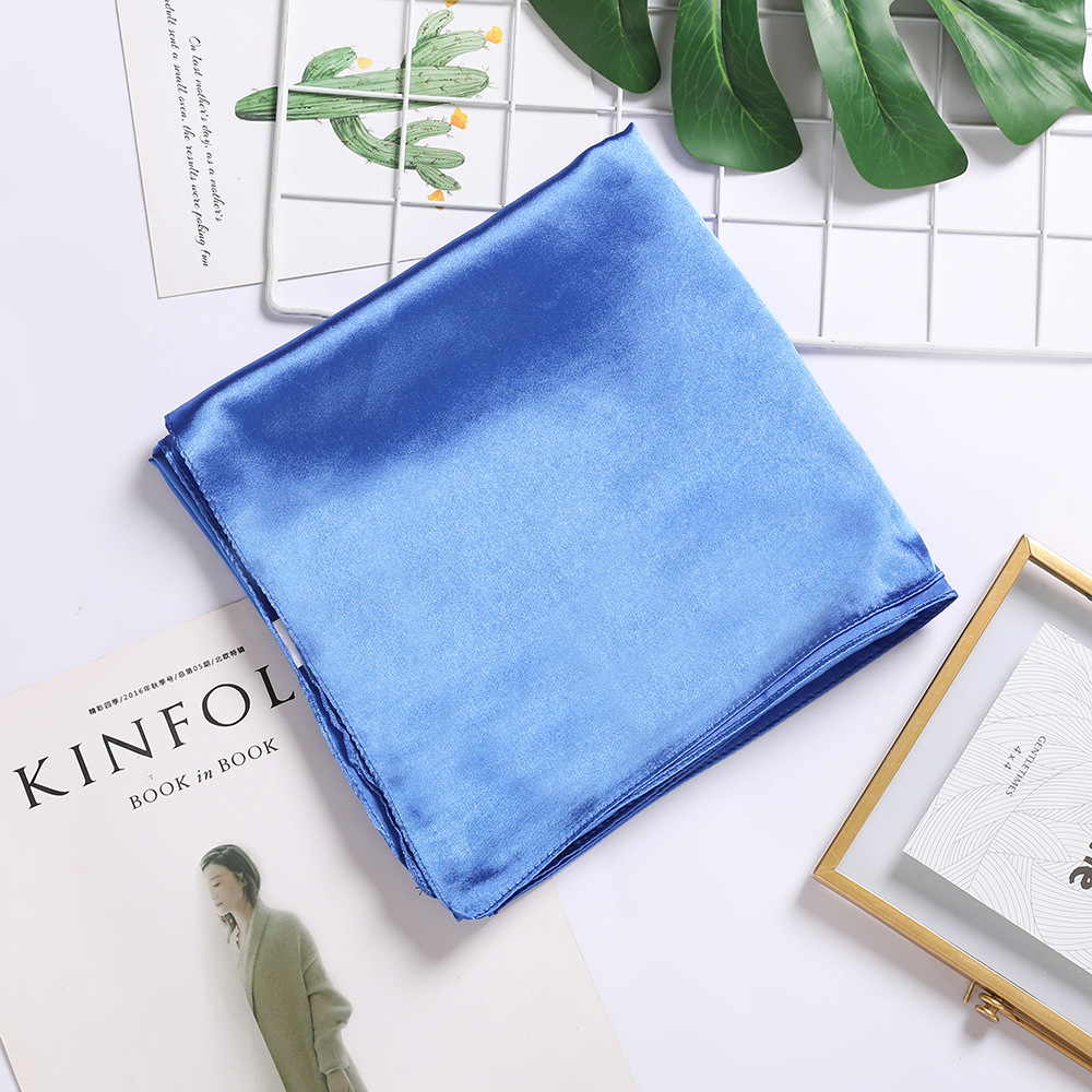 Picture of Solid Color Silk Scarf 90cm Satin Satin Large Square Scarf Women's Candy Color Printed Silk Scarf Scarf Wedding Accompanying Ceremony