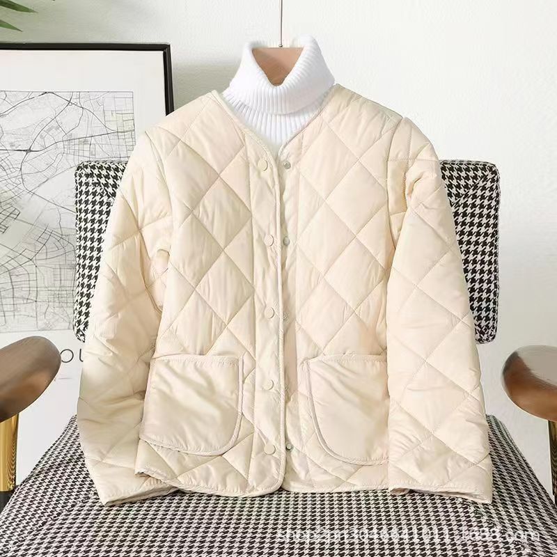 Picture of 2024 new down cotton-padded jacket women's short fleece-lined padded liner cotton-padded jacket round neck warm bottoming inner wear small cotton-padded jacket