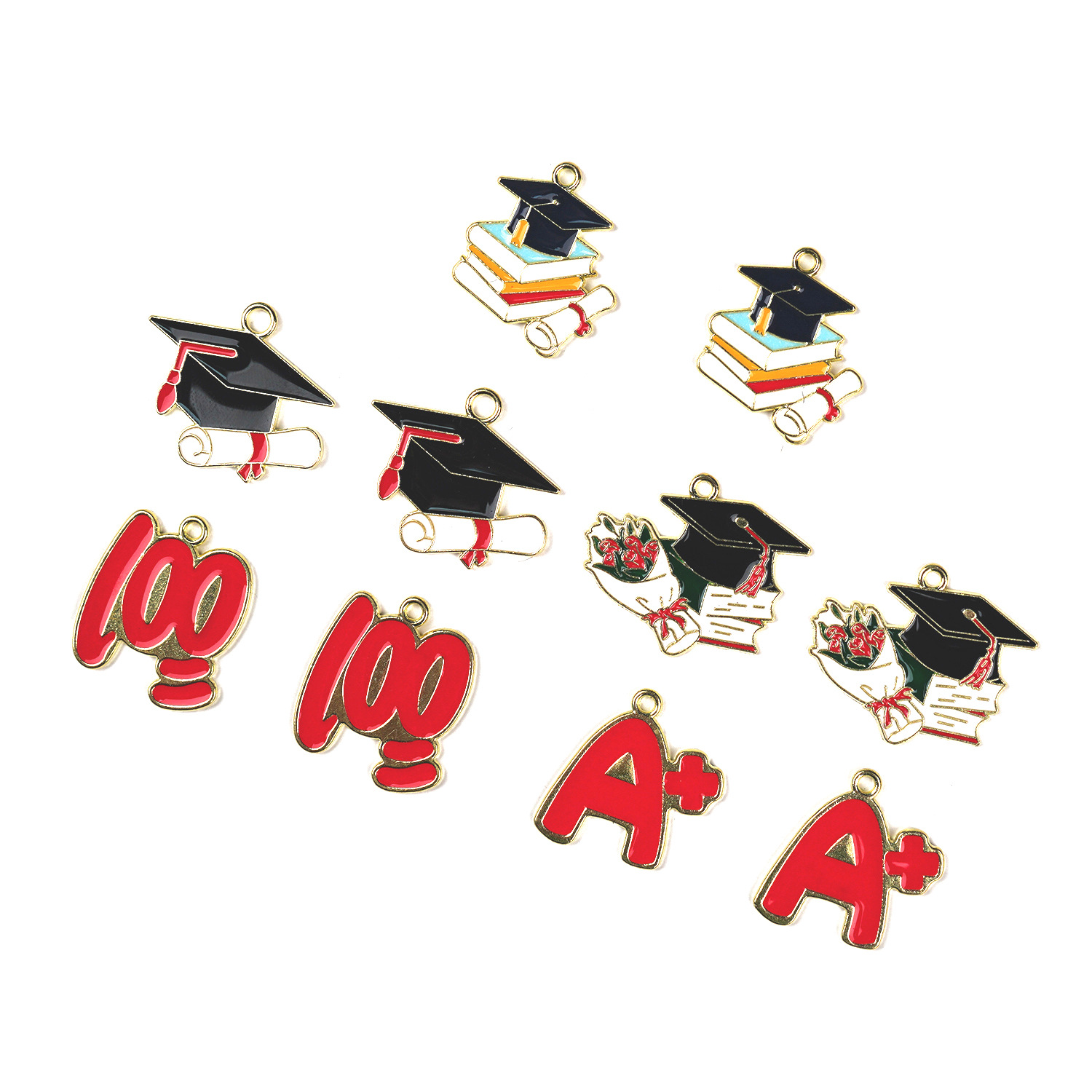 Exam Full Score A + Doctor Hat Graduation Season College Entrance Examination diy Alloy Jewelry Accessories Hair Accessories Keychain Pendant