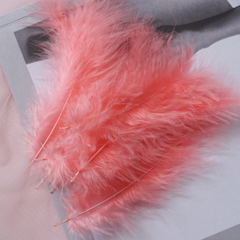 Picture of Colorful Turkey Hair Pointed Tail Velvet Dream Catcher Material Wave Ball Gift Box Filler Shooting Props Feather Decoration
