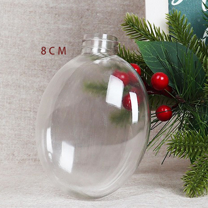 Picture of Transparent Christmas Ball Seamless Hollow Pet Plastic Christmas Ball Decoration Window Hanging Ball Christmas Tree Pendant