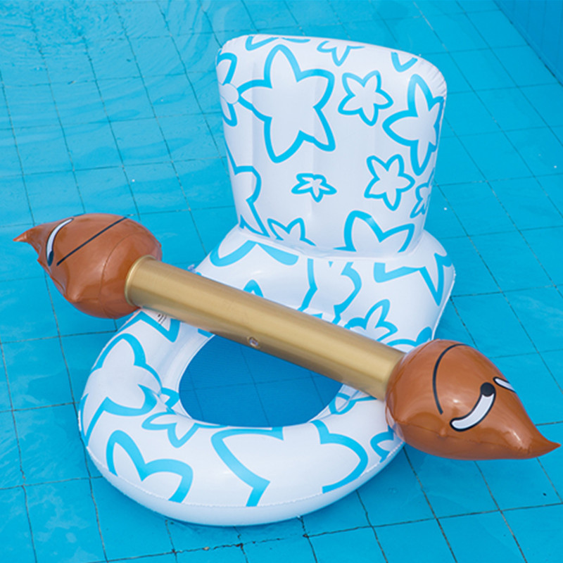 Picture of 2020 New Inflatable Water Toilet Mount Water Competition Funny Poop Strike Stick to Touch Floating Row Floating Bed
