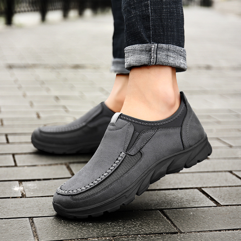 2025 Cross-Border Large Size Amazon Independent Station Aliexpress Delivery Four Seasons Loafers Increase Black 45-48 Sizes