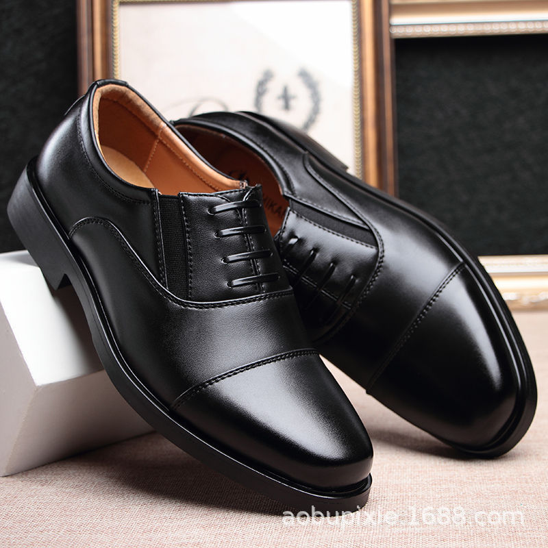 Three-joint leather shoes men's formal business black men's shoes three-pointed leather shoes casual breathable work shoes for spring and autumn