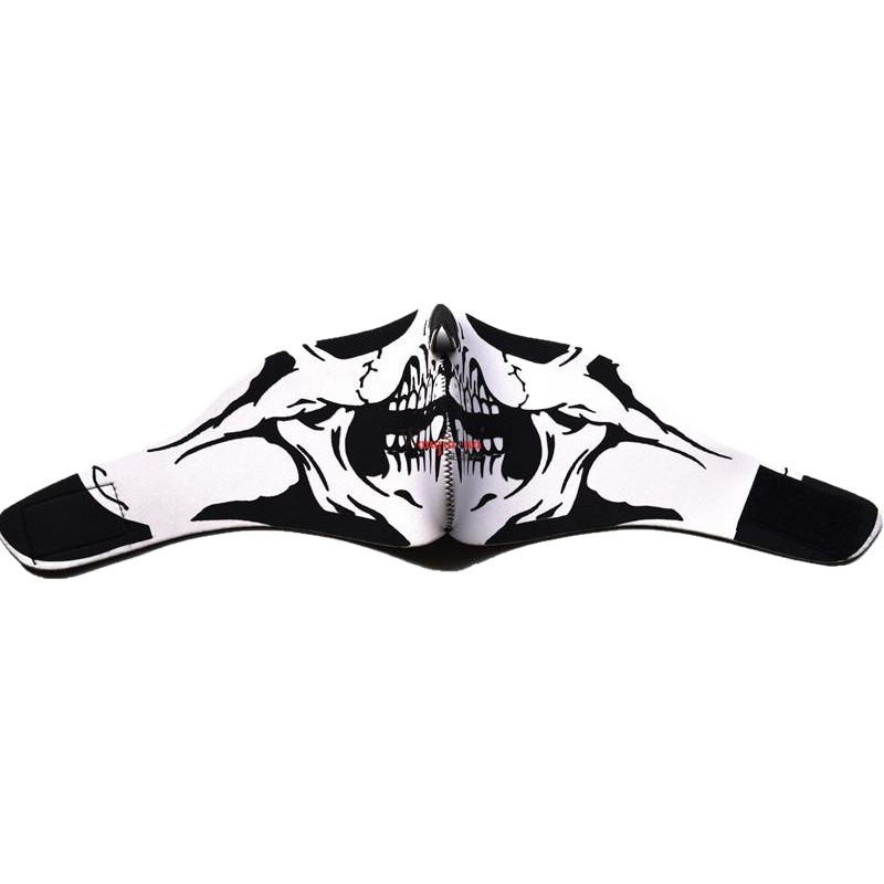 Black and white skull half face mask outdoor riding grimace mask real CS Sports tactical ghost game mask