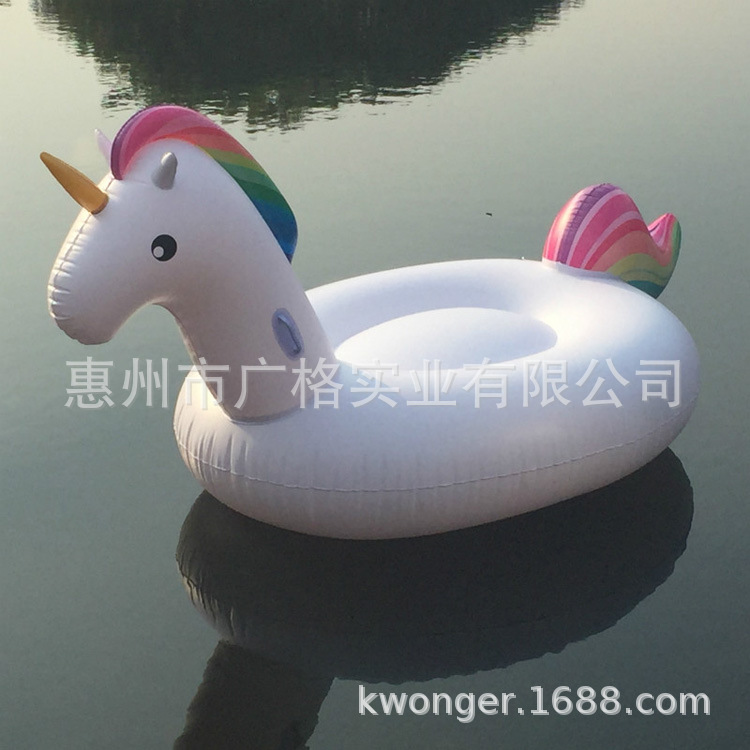Factory spot water inflatable unicorn PVC thickened inflatable swan floating row adult water inflatable floating bed