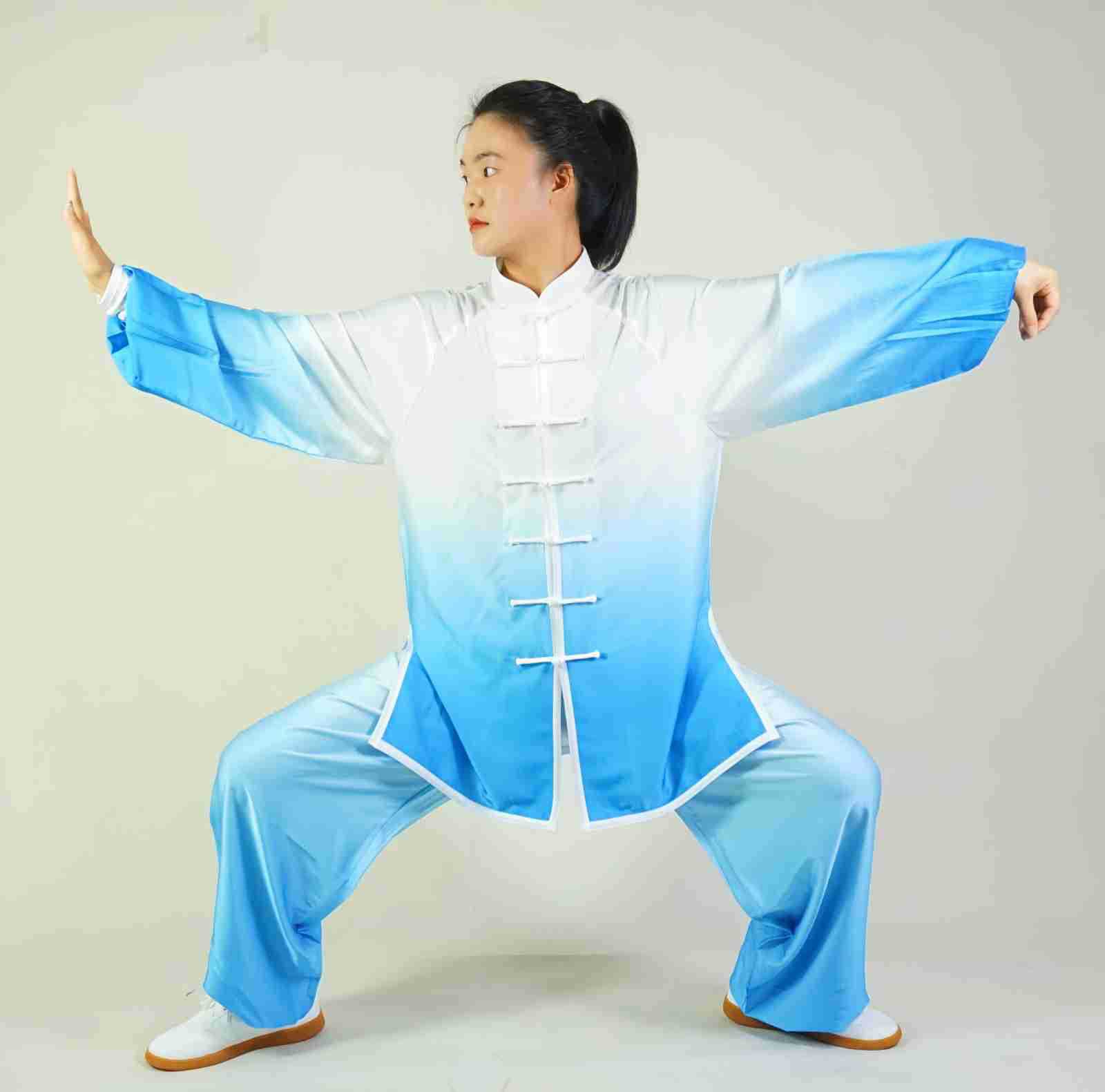 Picture of Gradient Tai Chi Suit, Martial Arts Suit, Training Suit, Eight-Section Brocade Performance Suit, Milk Silk Performance Martial Arts Suit, Practice Bend