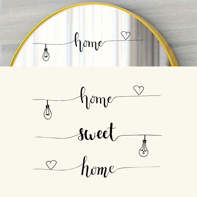 Cross-Border Home Sweet Home English Wall Stickers Living Room Wall Decals Home Decoration Self-Adhesive Paper
