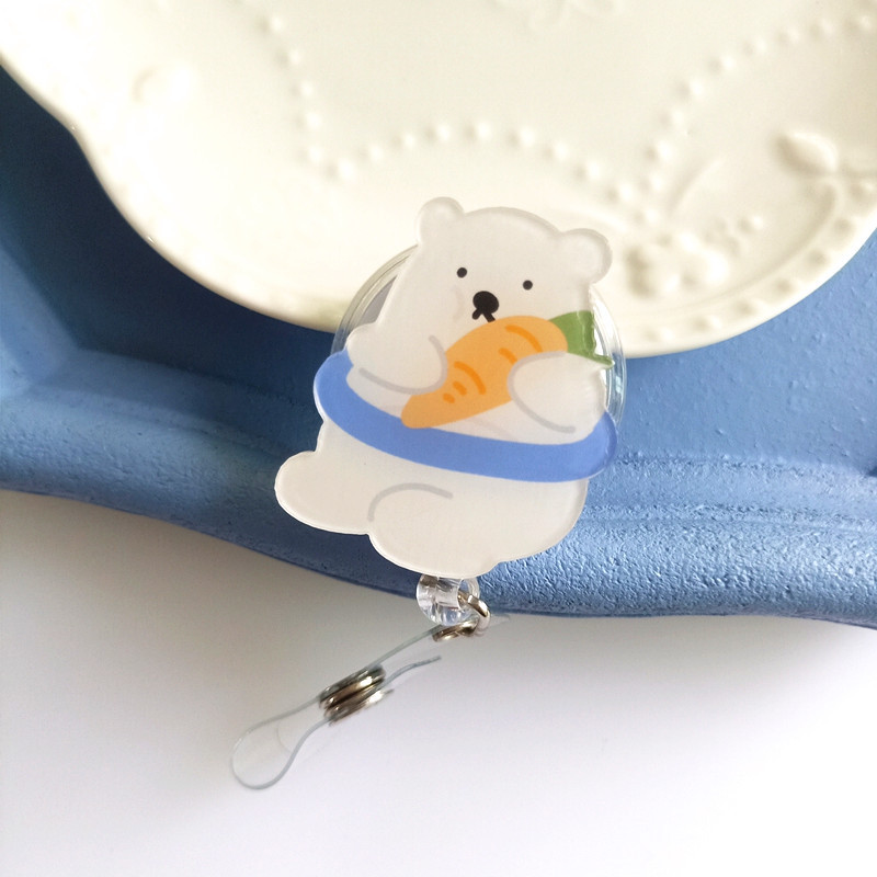 Picture of Nurse Badge clip cute bear rabbit cartoon easy pull buckle easy pull staff brand badge telescopic buckle