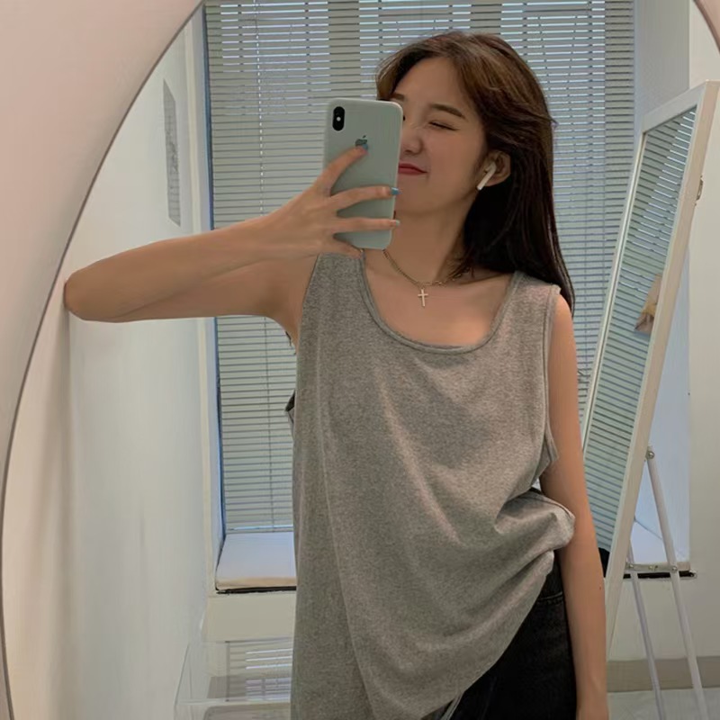 I-ribbon vest women's summer 2025 new loose lazy style solid color versatile athleisure style women's sleeveless top