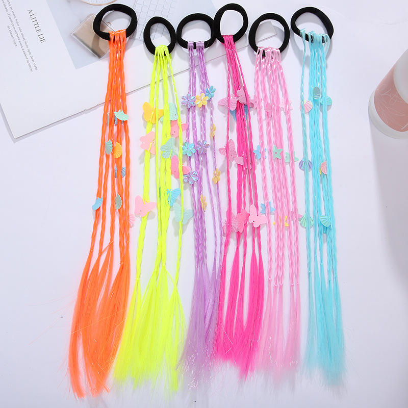 Children's colorful wig headdress girl's little girl's hair braid Princess baby's colorful braided hair rope hair