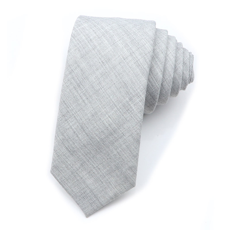 Picture of Cotton and linen tie men's tie casual fashion tie 18 color 6cm ultra narrow tie spot