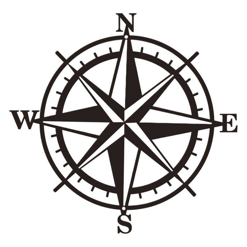 Supply cross-border foreign trade independent station metal wall art wall decoration wall hanging compass indoor living room wall decoration crafts