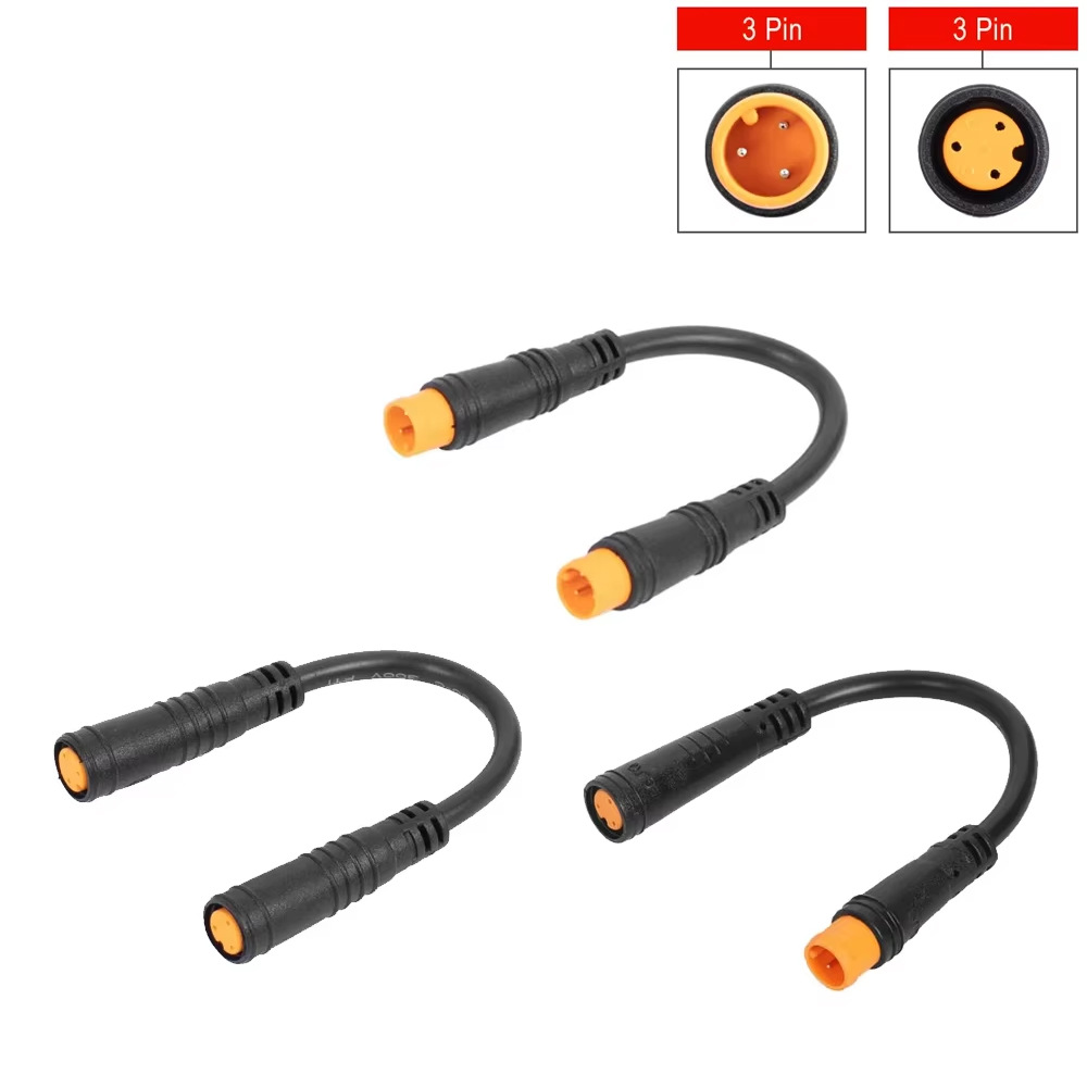 Thumb Throttle Cable Male and Female 3 Pin Extension Cable Suitable for Electric Bicycle Waterproof Wire Plug Accessories