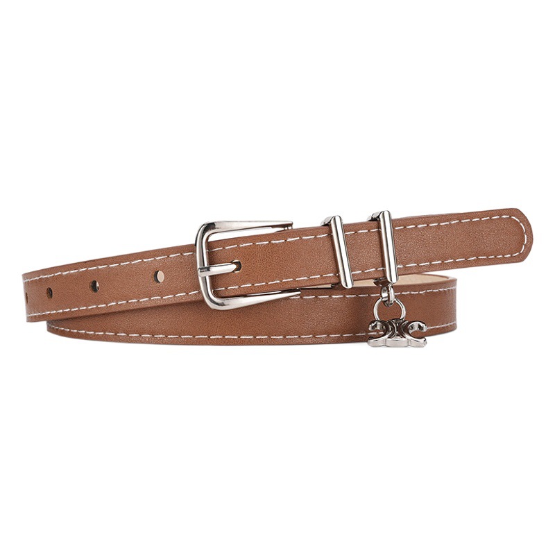 Cross-Border New Women's Arc De Triomphe Belt Women's Pin Buckle Pendant Belt Women's Maillard Style Suit Dress Belt
