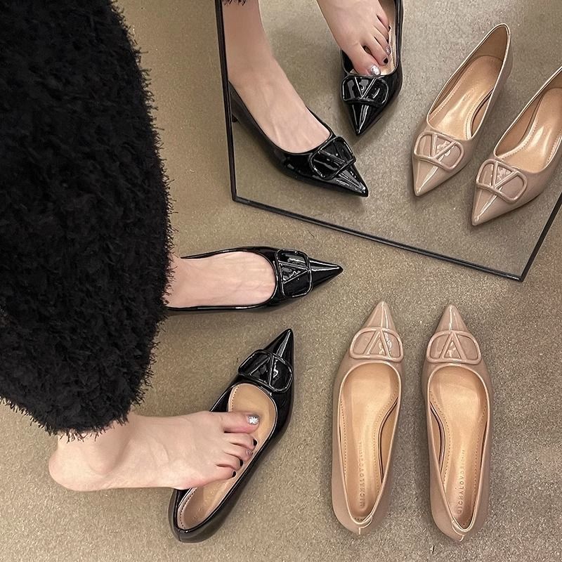 Versatile High-Heeled Women's Shoes to Match Skirts, 2025 Internet Celebrity Summer French Retro Style, Eye-Catching and Non-Slip Shoes