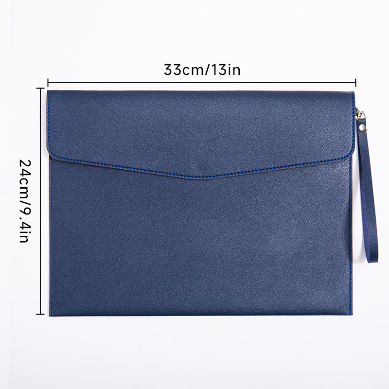Picture of A4 leather file bag thickened file bag waterproof data bag business briefcase bill storage bag custom logo