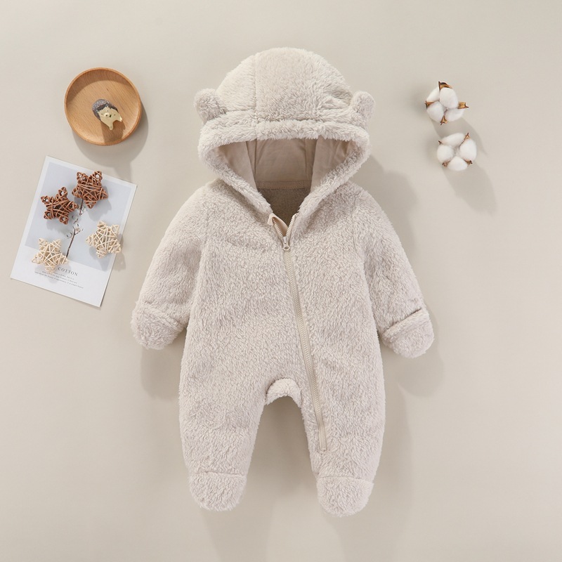 Picture of Cross-border baby jumpsuit autumn and winter thickened warm newborn baby clothes baby plus velvet pajamas climbing clothes