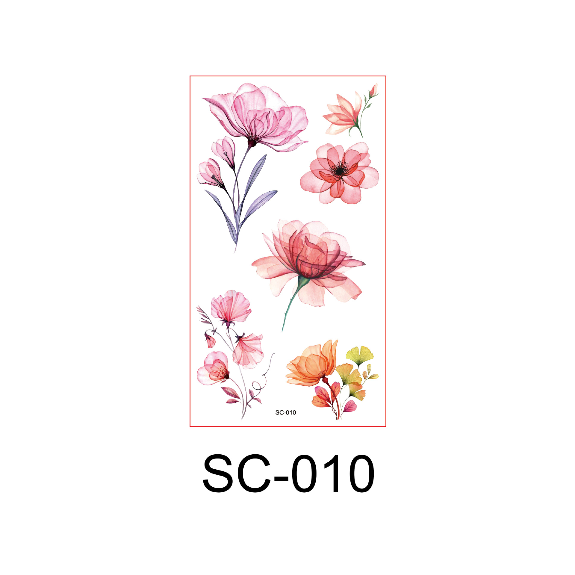 Picture of Watercolor Flower Small Fresh Antique Tattoo Sticker Hand Back Collarbone Chest Sexy Cover Scar Flower Arm Tattoo Sticker
