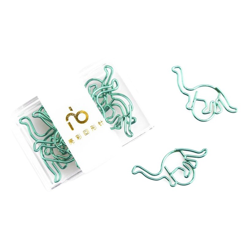 Green dinosaur paper clip cartoon creative shape pin animal paper clip special-shaped pin wholesale custom