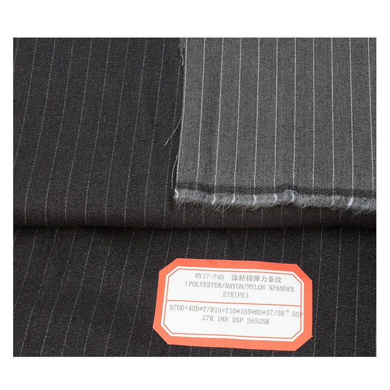 Polyester Viscose Brocade Stretch Twill Pants Vertical Stripe Suit Fabric Polyester Viscose Nylon Yarn-dyed Fabric