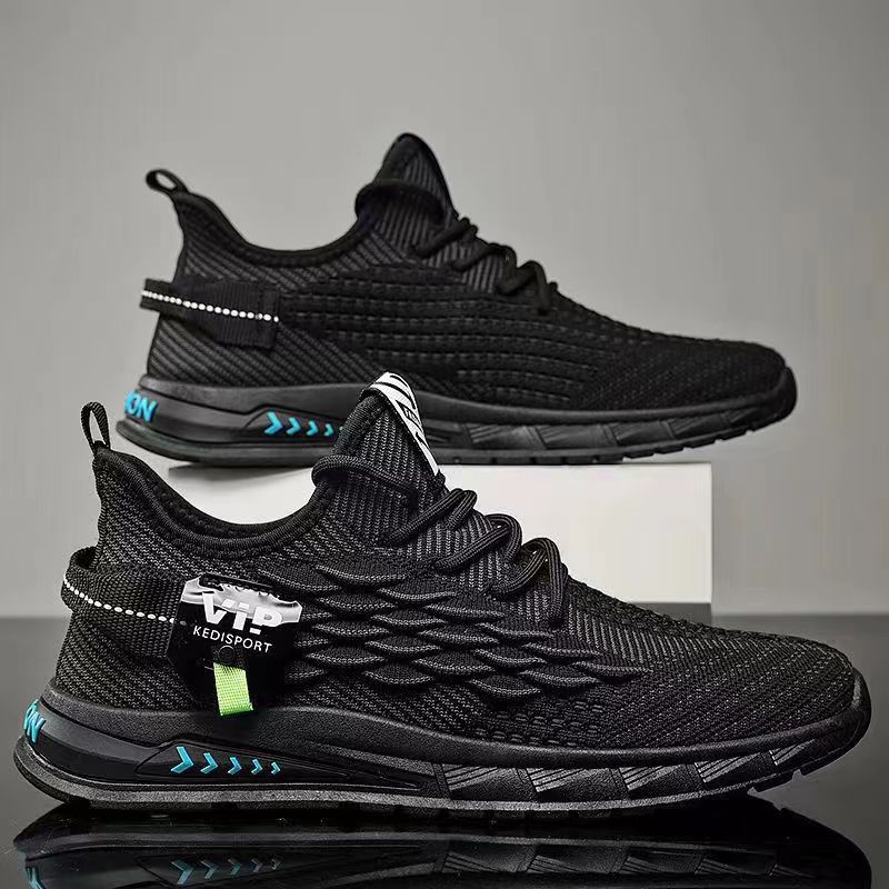 Spring New Men's Casual Mesh Breathable Coconut Shoes Fashion All-match Trendy sneaker plus size Black Men's Shoes