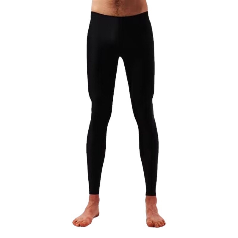 Men's Long-leg Swimming Trunks Large Size Snorkeling Swimsuit Diving Surfing Pure Black Quick-drying Trunks Women's Swimming Trunks Swimsuit