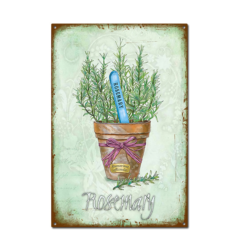 Picture of Cross-border American Country Retro Flower Figure Tin Painting Garden Pastoral Balcony Wall Wall Wall Old Decoration Pendant
