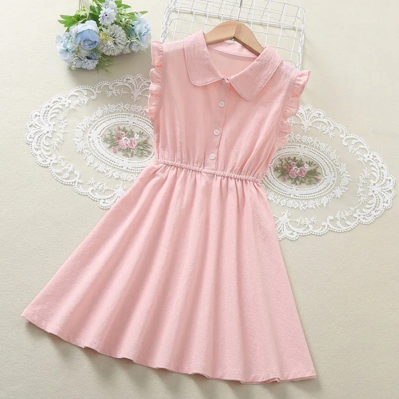 Picture of Girl's Dress Summer New Style Girl's College Style Vest Skirt Children's Thin Tight Waist Shirt Skirt