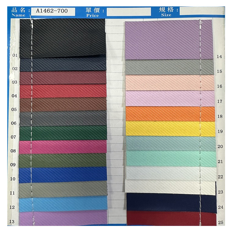 Imitation denim twill luggage handbag PU leather fabric scratch and abrasion resistant pinstripe embossed PVC faux leather
