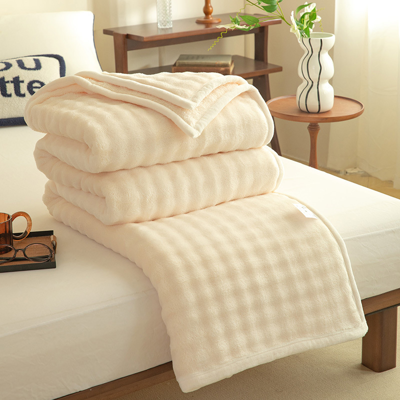 Cross-border milk velvet blanket rabbit plush office nap blanket air conditioning blanket flannel gift blanket wholesale