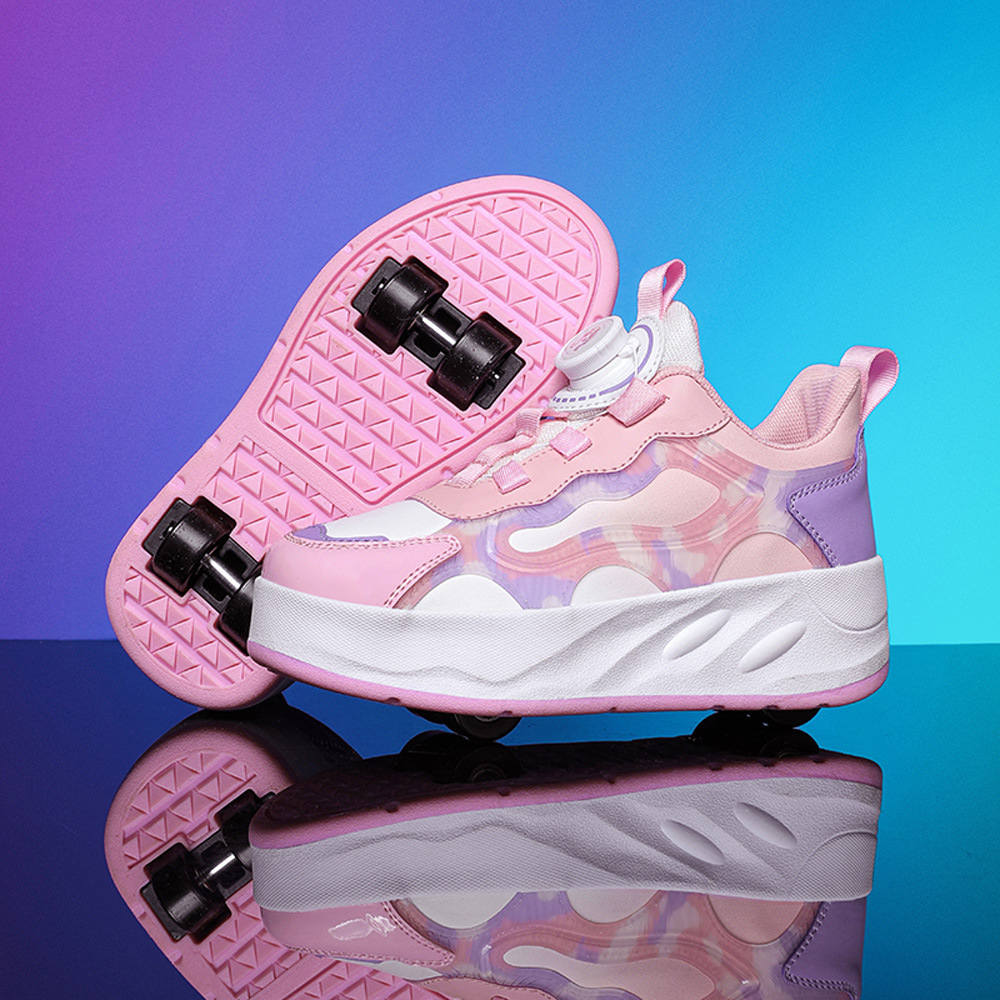 Picture of Cross-border foreign trade heloon shoes for girls roller shoes outdoor sports roller skates charging belt switch luminous shoes double wheel