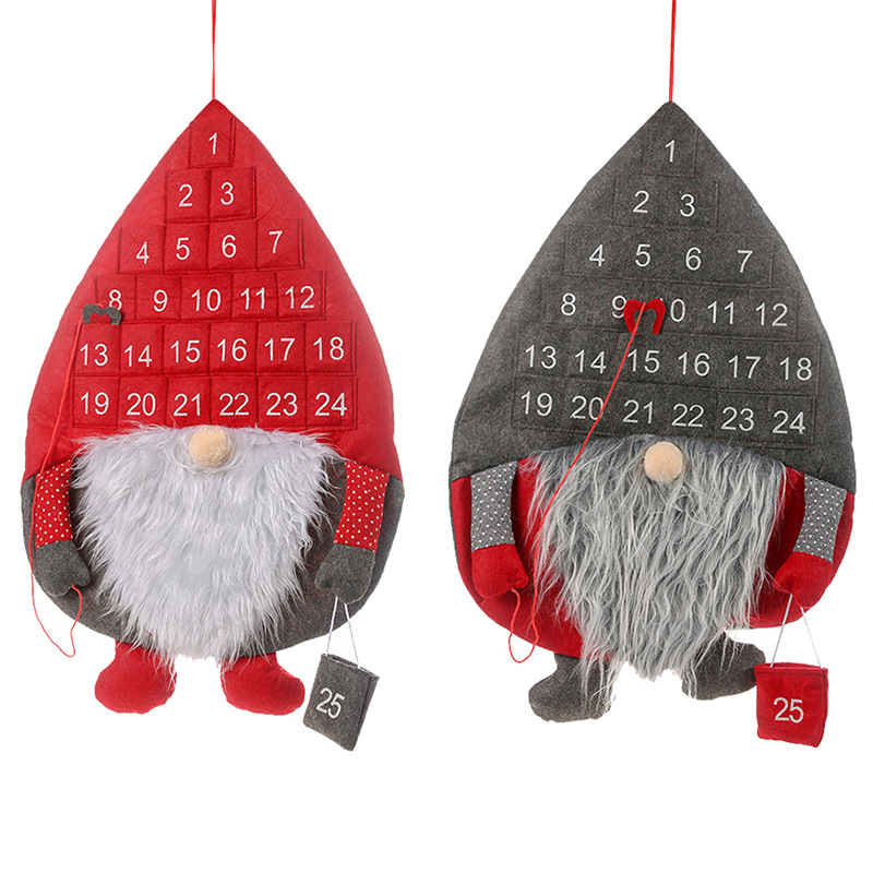 New Felt Calendar Christmas Decoration Pendant Cartoon Rudolph Christmas Advent Countdown Calendar