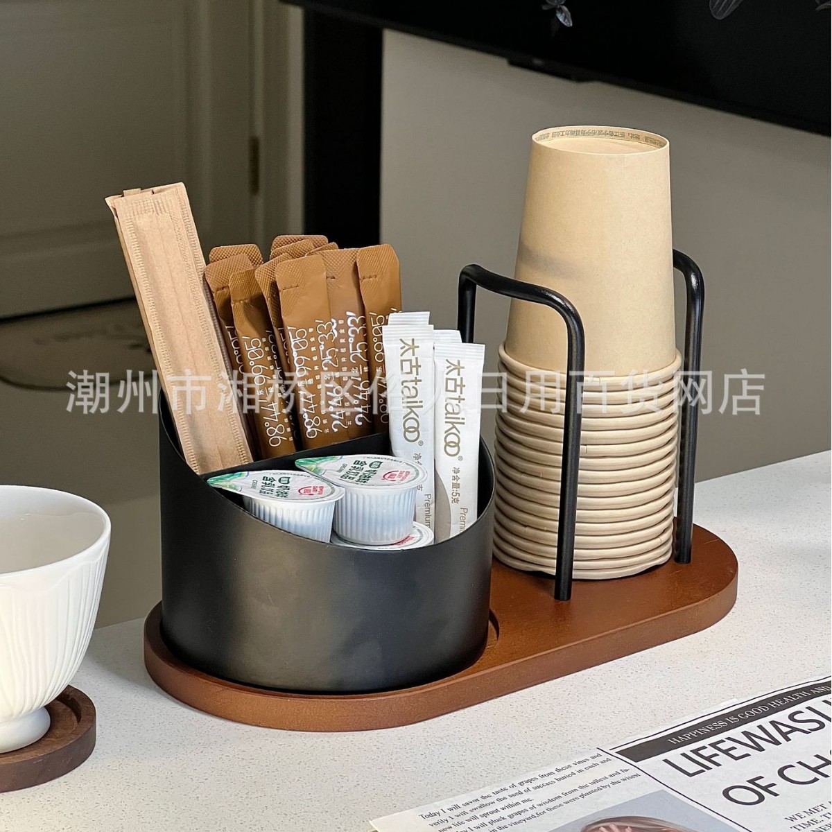 Picture of High-value Paper Cup Holder Disposable Cup Taker Desktop Coffee Table Storage Rack Tea Cup Coffee Cup Cup Holder