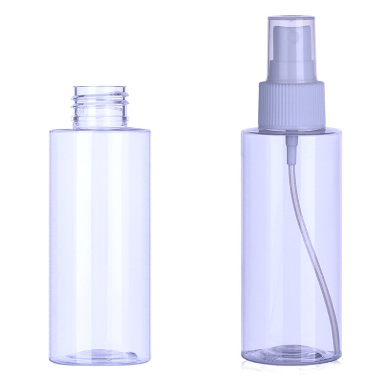 120 150 200ml transparent flat shoulder spray bottle alcohol watering can liquid ink bottle trial PET plastic bottle