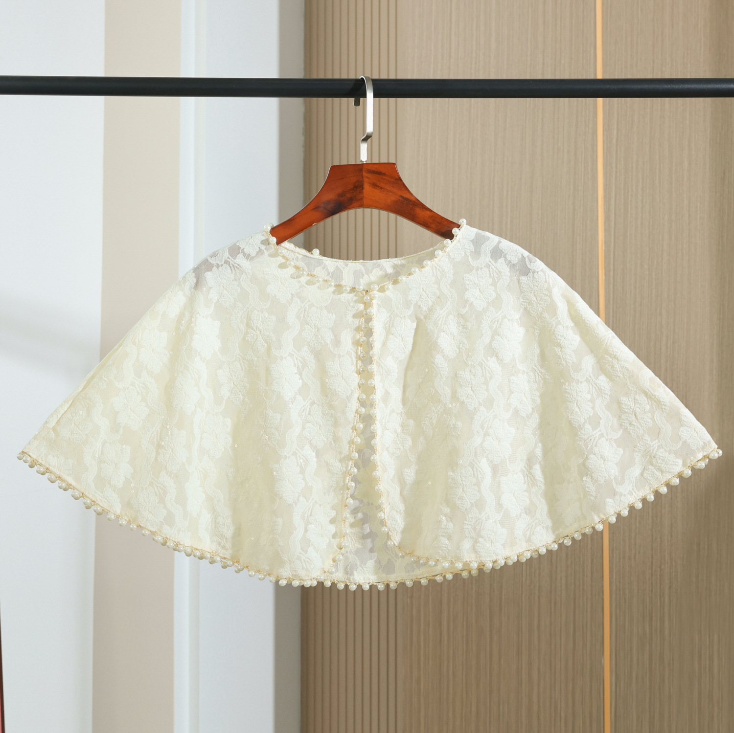 Picture of Summer 2025 Elegant Annual Meeting Wedding Shawl Cardigan Chinese Style Lace Thin Cheongsam Poncho Shawl Jacket