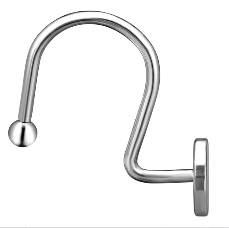 Picture of Metal shower curtain ring round shower curtain hook multicolor optional 12 metal hooks S-shaped curtain hanging ring