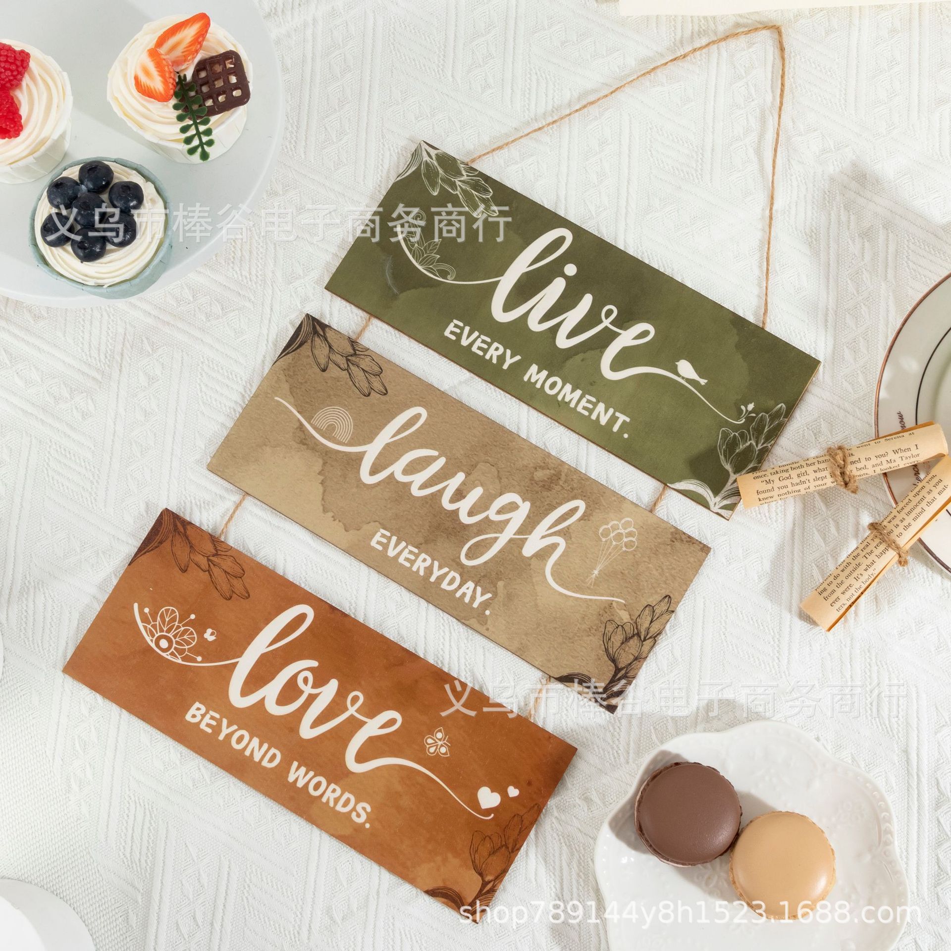 Cross-border Nordic Wood boho Wind Encouragement Quotations Interior Decoration Painting