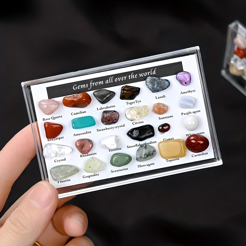 Natural Crystal Agate Stone Gem 24 Ore Specimen Rock Stone Geology Teaching Materials Children Gift