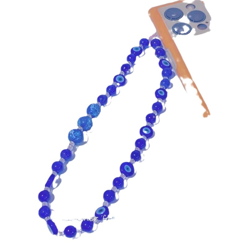 Yuyu Turkey Blue Eyes Devil Eye Glazed Glass Handmade Beaded Mobile Phone Lanyard Mobile Phone Chain Female
