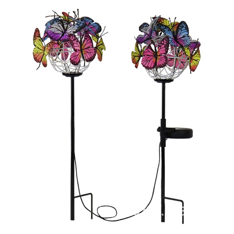 Cross-Border Colorful Butterfly Ball Light Solar Led Ground Light Outdoor Garden Lawn Light Waterproof Decorative Garden Light