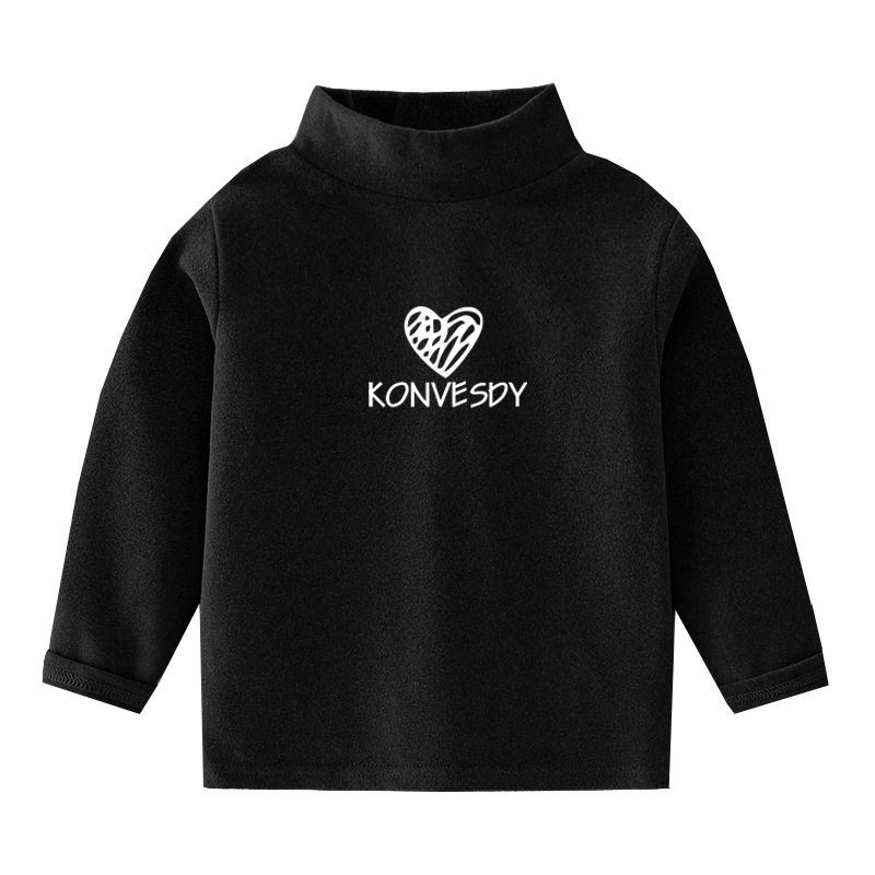 Picture of Girls' de Velvet bottoming shirt autumn and winter children's half turtleneck inner wear long sleeve baby boys' winter wear all-match warm top