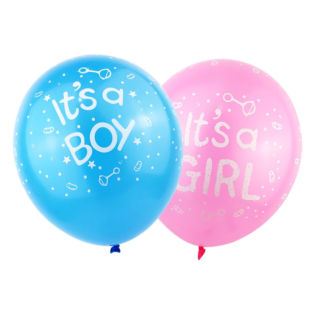 Cross-border boys and girls Blue pink latex balloon children's birthday gender reveal decoration suit balloon