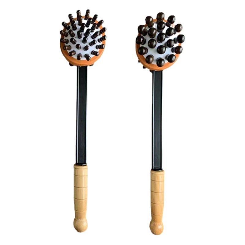 Hand-held wooden massage hammer meridian beat massager back neck and shoulder elastic old man knock hammer factory wholesale