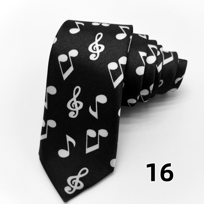 Picture of Ultra-narrow 5cm printed tie leopard print hand-tied unisex casual tie