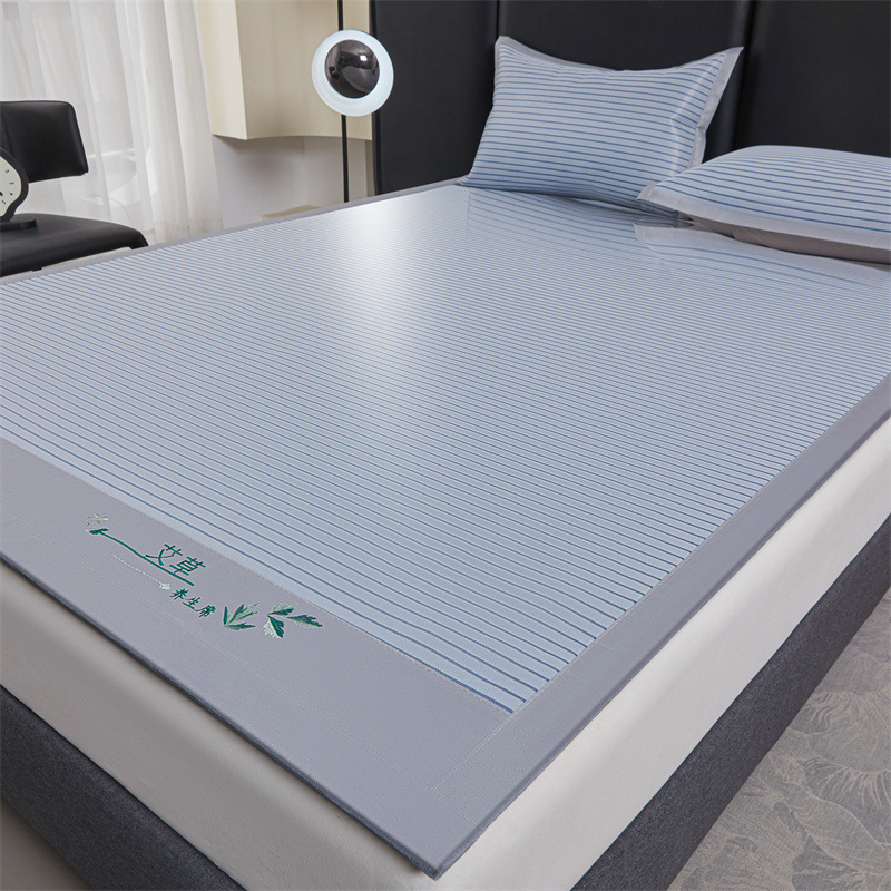 Class A Summer Ice Silk Mat Soft Summer Mat Machine Washable Antibacterial Thickened Sandwich Bed Sheet Summer Mat 2025 New Style
